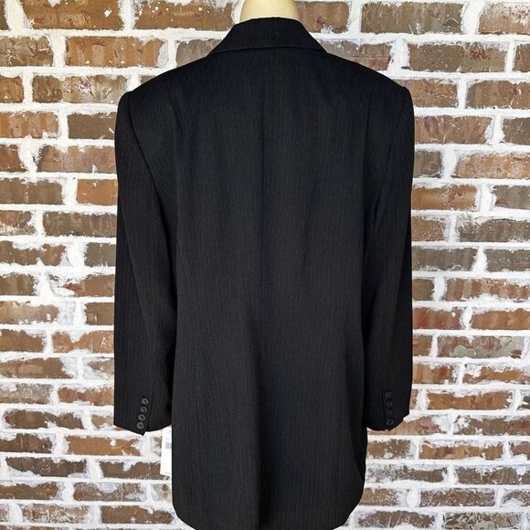 NWT Karen Scott Blazer Jacket Career Black Two-Button Pockets Women's Size 16W - Picture 4 of 11